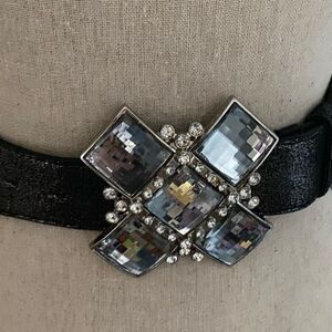 Bebe Y2K Exotic Turnlock Stretch Belt Blue Gold Snakeskin Embossed M/L NEW bebe Stretch Belts for Women for sale | eBay main image 4